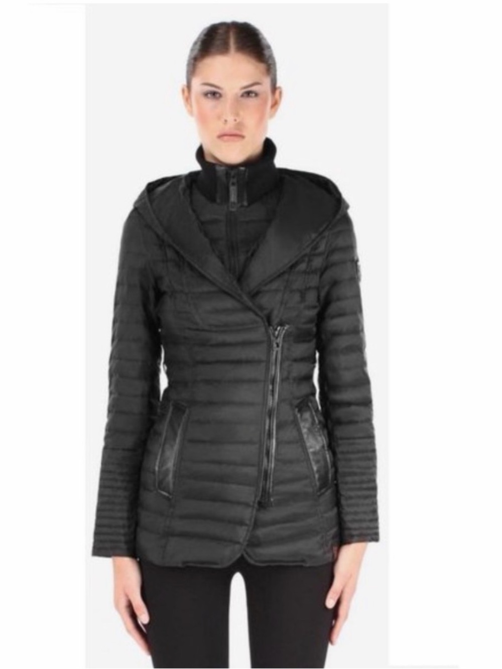 RUDSAK Black ‘Sana’ Quilted Asymmetric Puffer Jacket
